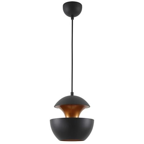 LAMPARA DE TECHO COLGANTE   E27 NEGRA   DORADA