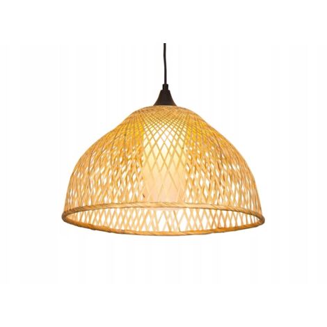 Lámpara de techo colgante estilo loft de madera de ratán y bambú BOHO