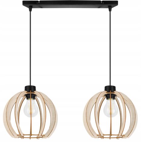 LÁMPARA DE TECHO COLGANTE LED MODERNA DE MADERA