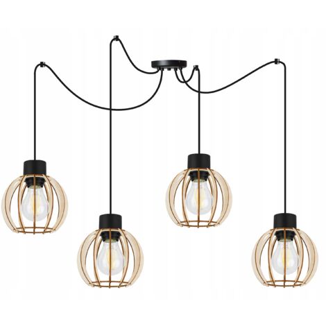 LÁMPARA DE TECHO COLGANTE LED MODERNA DE MADERA