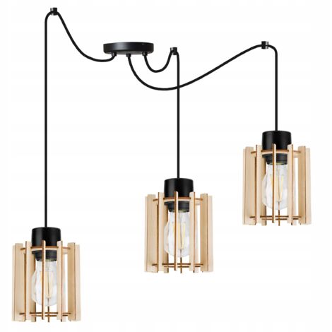 LÁMPARA DE TECHO COLGANTE LED MODERNA DE MADERA