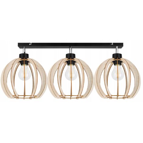 LÁMPARA DE TECHO COLGANTE LED MODERNA DE MADERA