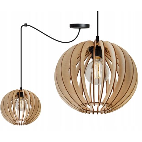 LÁMPARA DE TECHO COLGANTE LED MODERNA DE MADERA