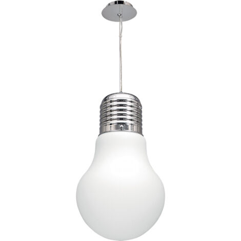 Lámpara de techo colgante LUZ 1xE27 29d Blanco/Cromo