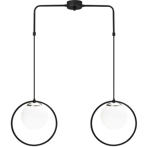Lámpara de techo colgante "Model 10" de 2 luces (2xE27) – Negro