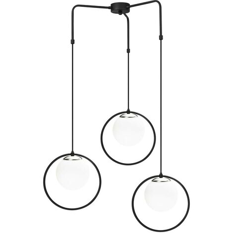 Lámpara de techo colgante "Model 10" de 3 luces (3xE27) – Negro