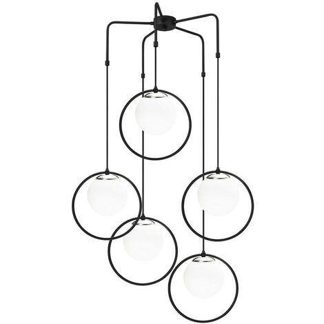 Lámpara de techo colgante "Model 10" de 5 luces (5xE27) – Negro