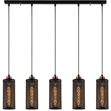 Lámpara de techo colgante "Model 13" de cinco luces (5xE27) – Negro