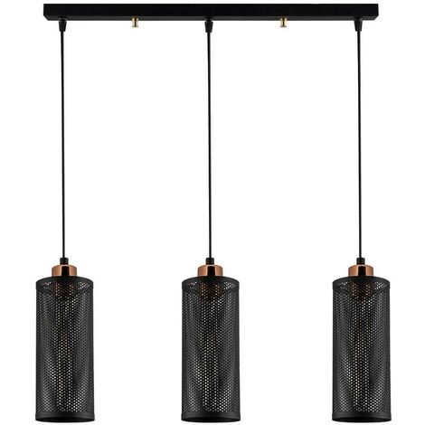Lámpara de techo colgante "Model 13" de tres luces (3xE27) – Negro