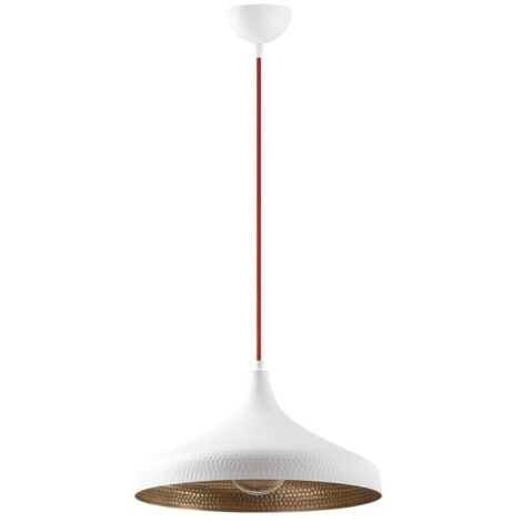 Lámpara de techo colgante “Model 23” E27 – Blanco/Dorado