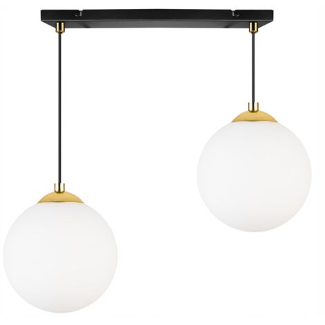 LÁMPARA DE TECHO COLGANTE, PLAFÓN, BOLA, DORADA, CROMADA, LED