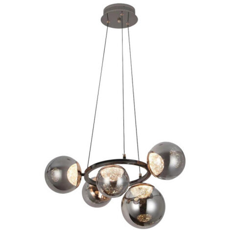 Lámpara de techo colgante Pompeya 5l Negro 35w 58d