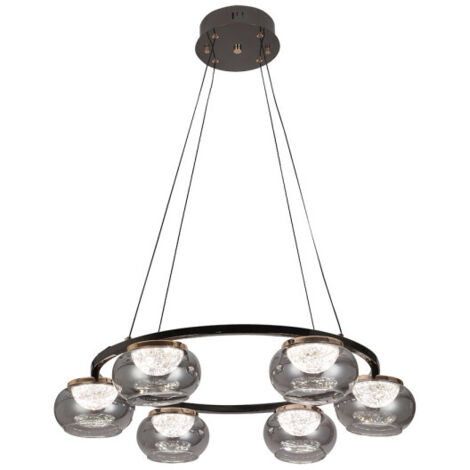 Lámpara de techo colgante Pompeya 6l Negro 42w 67d
