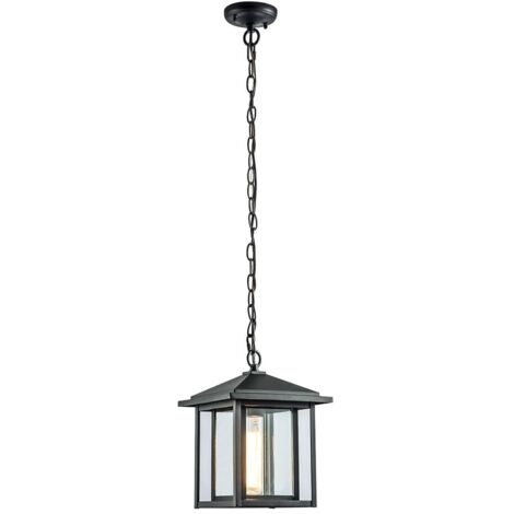 Lámpara de techo colgante “Ronda” E27 IP23 fabricada en metal color negro