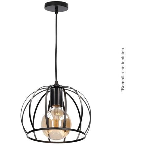 Lámpara de techo colgante Serie Carnot E27 Ø200mm Negro