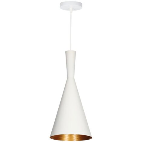 Lámpara de techo colgante serie "Ekiti" E27 (40W máximo 230V) IP20 Ø18cm color blanco y bronce