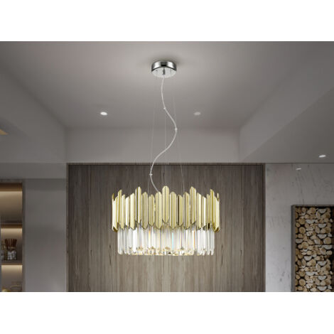 LÁMPARA DE TECHO COLGANTE TIARA 6L CROMO-ORO