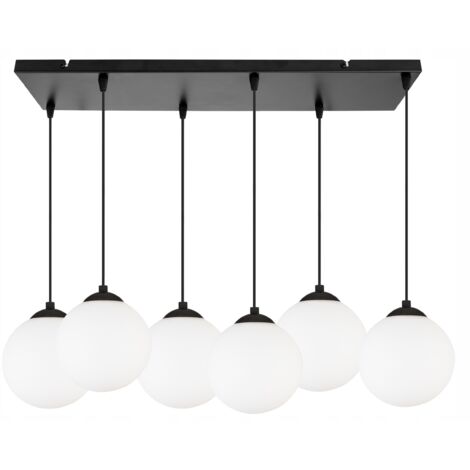 LÁMPARA DE TECHO COLGANTE TIRA BOLA LED NEGRA 15cm