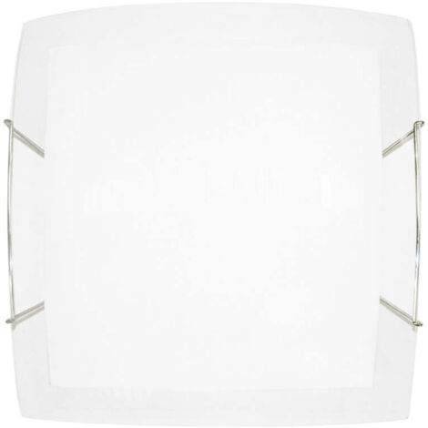 Lámpara de techo con ganchos en alambre de acero y cristal plano blanco - 1xE27