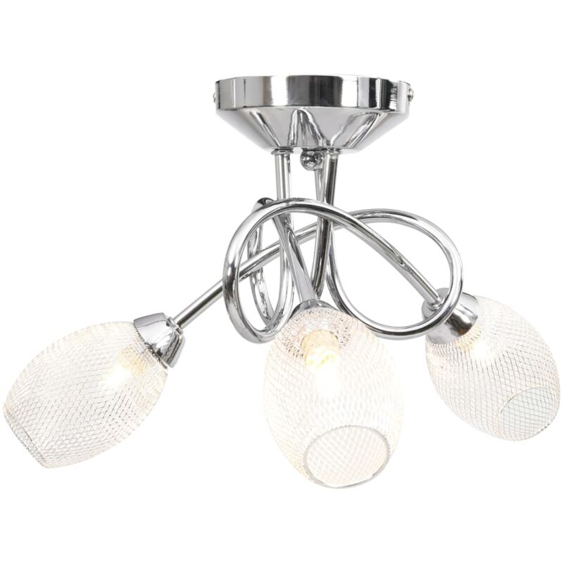 

vidaXL Lámpara de techo con pantallas cromadas 3 bombillas G9 - Plateado