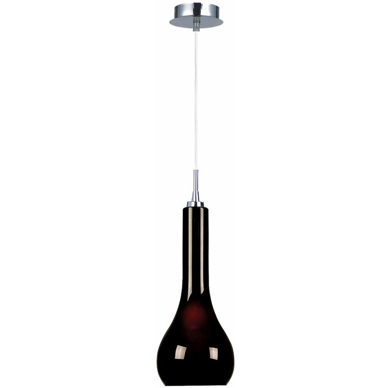 

Lámpara colgante de techo para sala de trabajo, lámpara colgante de vidrio negro en un juego que incluye bombillas LED