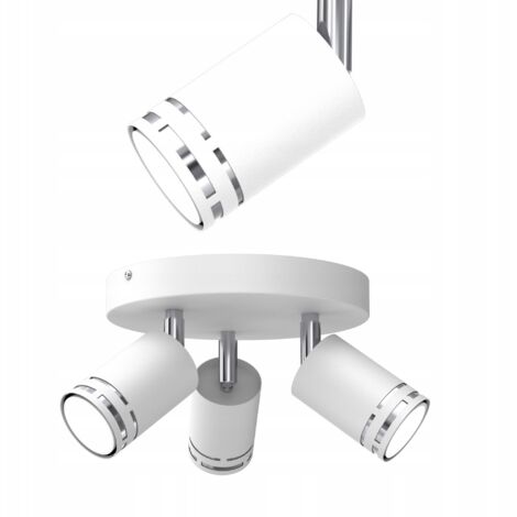 LÁMPARA DE TECHO CROMADA BLANCA MÓVIL LED GX53 REFLECTOR PUNTO PULIDO