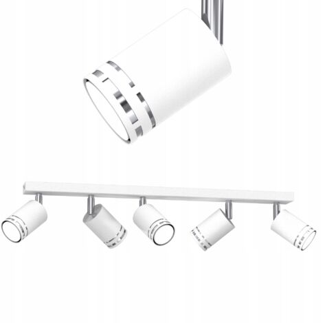 LÁMPARA DE TECHO CROMADA BLANCA MÓVIL LED GX53 REFLECTOR PUNTO PULIDO