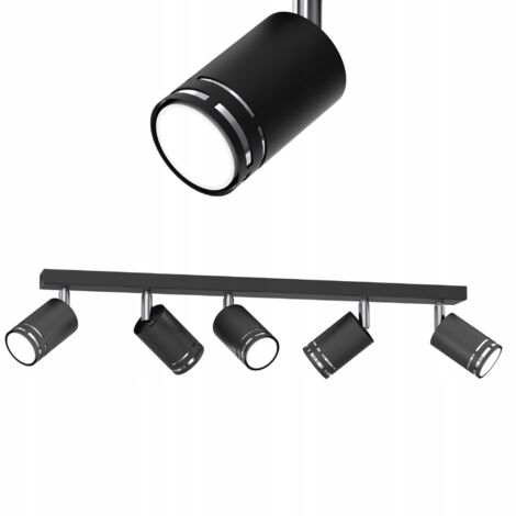 LÁMPARA DE TECHO CROMADA NEGRA LED GU10 MOVIBLE REFLECTOR PUNTO PULIDO LÁMPARA