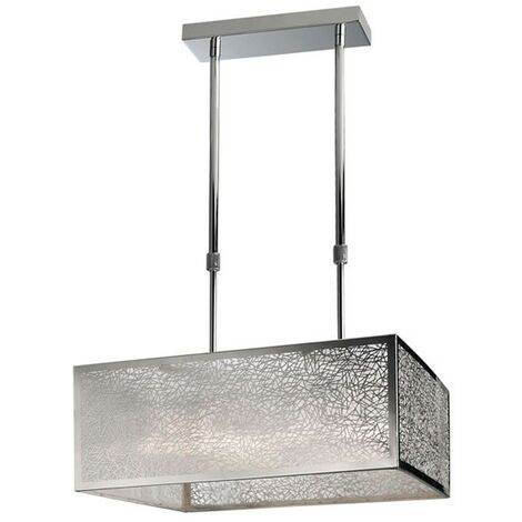 Lámpara de techo cuadrada “Japan” de cuatro luces (4xG9) (40W máximo 230V) IP20 40x40x68cm fabricada en acero inoxidable, PVC y