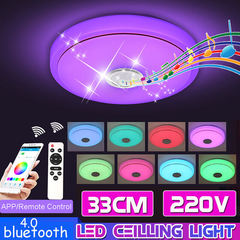 

Lámpara de techo de acrílico de 200W Lámpara de techo LED moderna Lámpara regulable de altavoz de música RGB Bluetooth