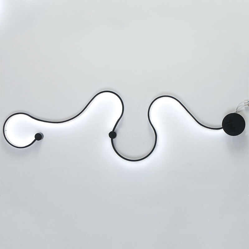 

Lampara de techo de acrilico LED de estilo moderno, luz de decoracion de lampara de pared,Negro, D luz blanca