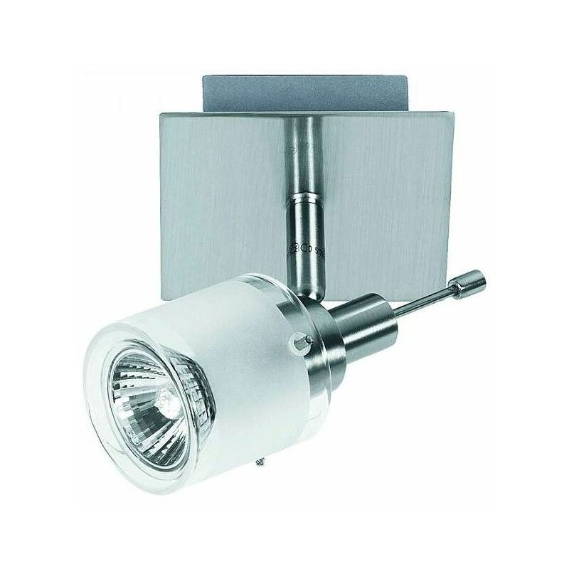 

ETT - Lámpara de techo spot de pared de aluminio cepillado 50 vatios halógena GU10 lámpara de techo 538673 (3694)