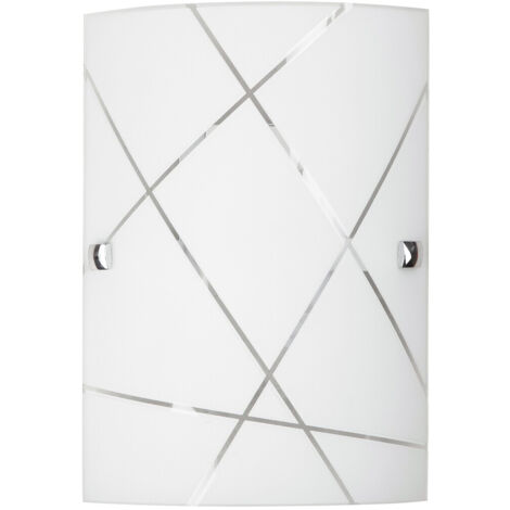 Lámpara de techo de cristal 18 cm E27 1x60W blanca rectangular Phaedra 3697 Rabalux