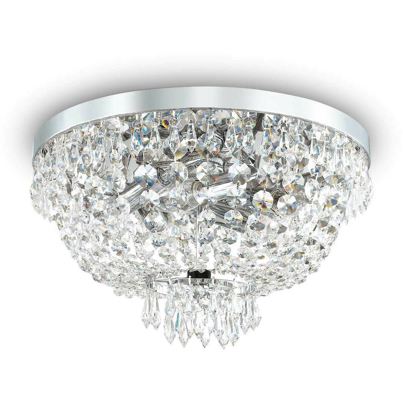 

Ideal Lux Caesar - Lámpara de techo empotrada de 5 luces Cromo, Cristal, G9