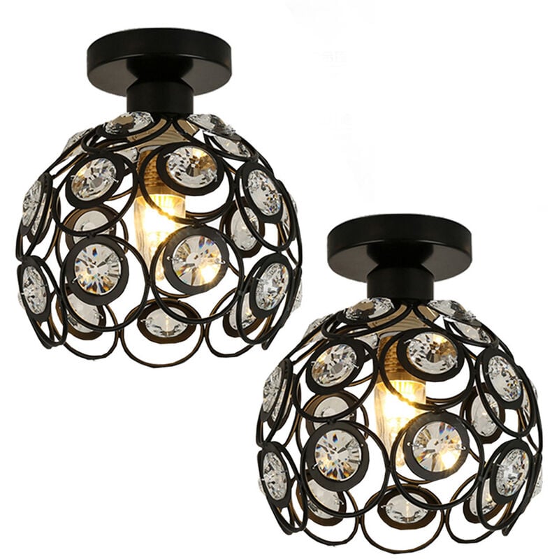 

Lámpara de Techo de Cristal de 26 CM Lámpara de Araña de Metal Retro E27 Araña Lustre Moderna para Cocina Comedor de Oficina En Casa Dormitorio