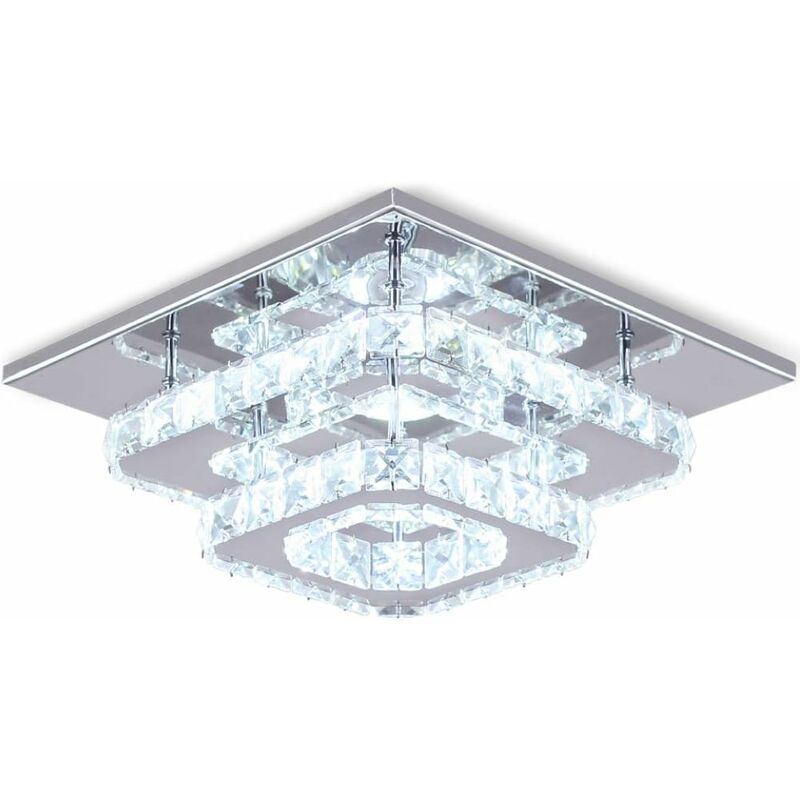 

Lámpara de Techo de Cristal Lámparas de Colgar Espejo de Acero Inoxidable Led 36W Moderna Lámpara de Cristal para Sala de Estar Dormitorio (Luz