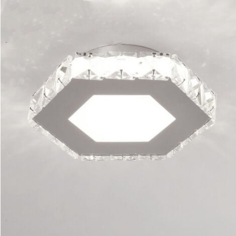 STOEX Lámpara De Techo De Cristal Plafones De Led Lámparas De Colgar Moderna Lujo Blanco Frio Para Pasillo Comedor Cocina Dormitorio