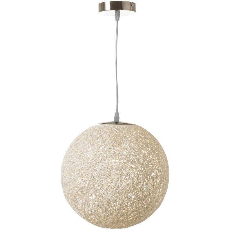 

Lolahome - Lámpara de techo de diseño bola de fibra y metal blanca de Ø 30 cm