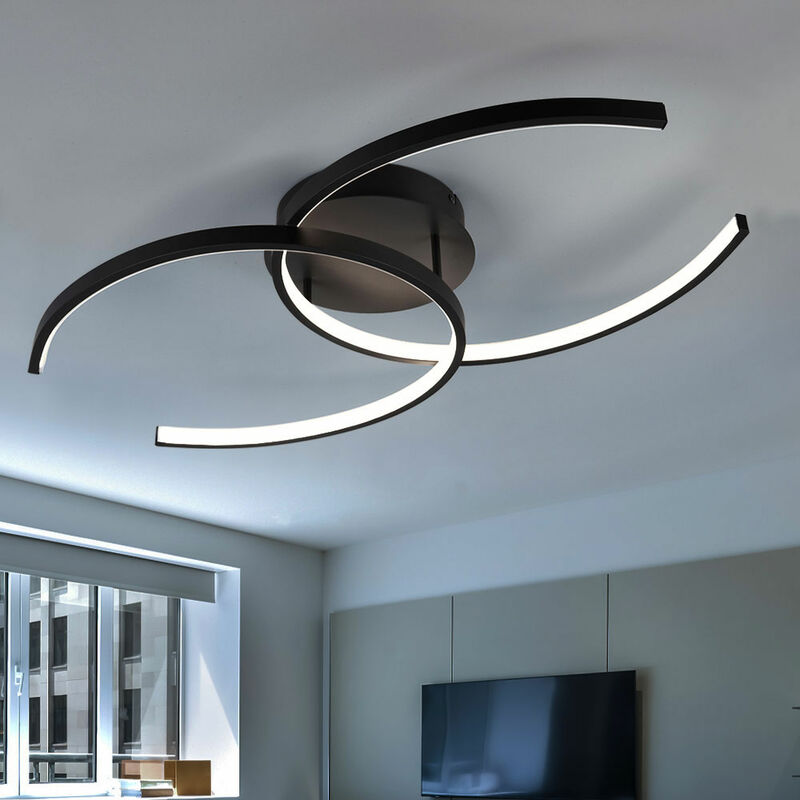

Lámpara de techo regulable mediante interruptor de luz Lámpara de salón Lámpara de techo LED Lámpara de diseño, metal antracita, 20W 2600lm 3000K, An