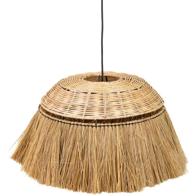 Lampara de techo de fibra natural marrón 50x50x30