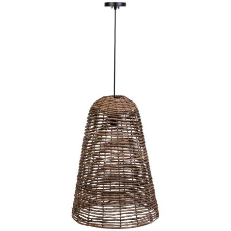 Lámpara de techo de hoja de banana natural marrón, d40x56h cm