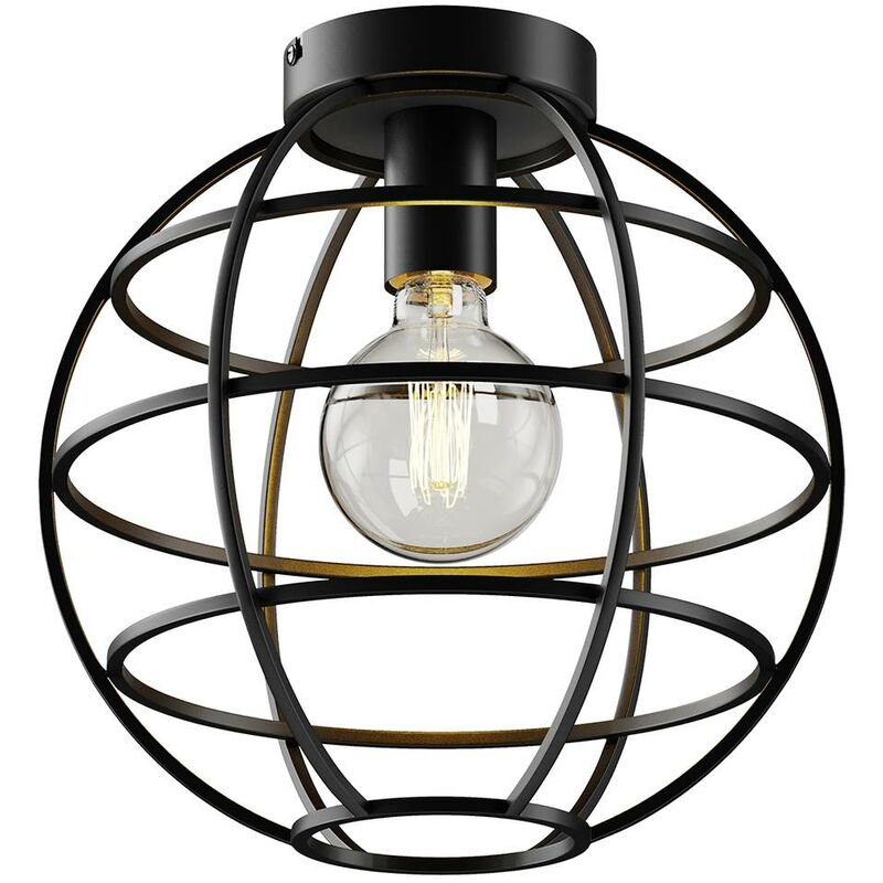 

Lámpara de techo de jaula Bekira en negro