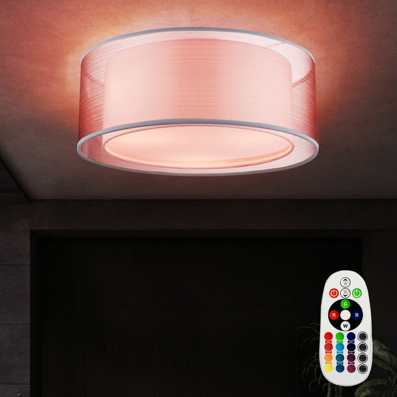 

Lámpara de techo para iluminación de sala de trabajo, lámpara textil DIMMER en un juego que incluye bombillas LED RGB