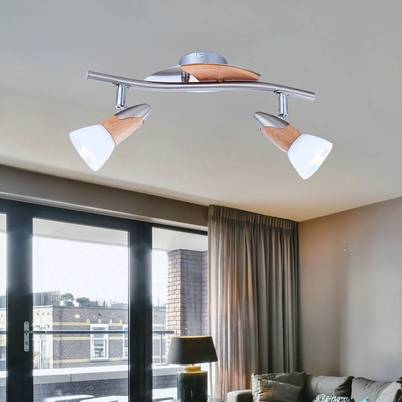 

Lámpara de techo de madera para sala de estar, focos de vidrio, ajustables en un juego que incluye bombillas LED