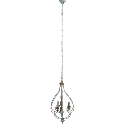 Lámpara de techo de madera y metal gris 44.5X39.5X75h cm