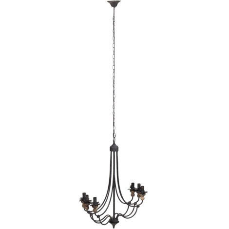 Lámpara de techo de metal negro D69x86h cm