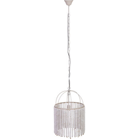 Lámpara de techo de metal y madera 38x38x61h cm