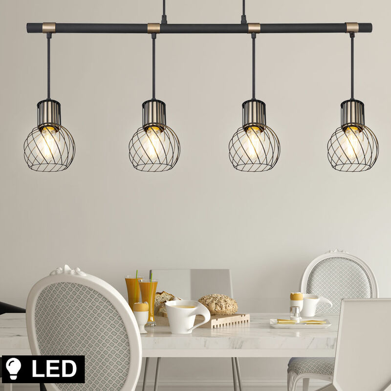 

Lámpara colgante de péndulo para techo, lámpara colgante de celosía para sala de estar GOLD DIMMER en un juego que incluye bombillas LED