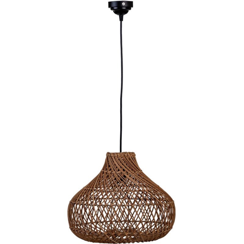 Wanderlust Deco - Lámpara de techo de ratán marrón 33x33x27h cm