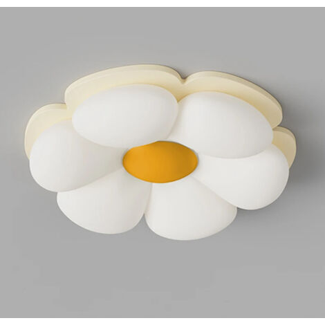 Lámpara de techo decorativa para salón y dormitorio, lámpara de techo acrílica blanco lechoso, iluminación interior floral, luz blanca cálida.